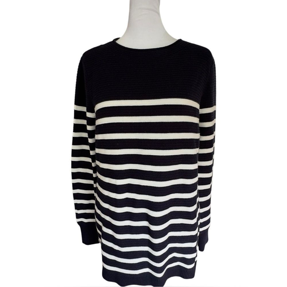 Espirit Long Sleeve Striped Pullover Relaxed Fit Tunic Sweater. Medium.